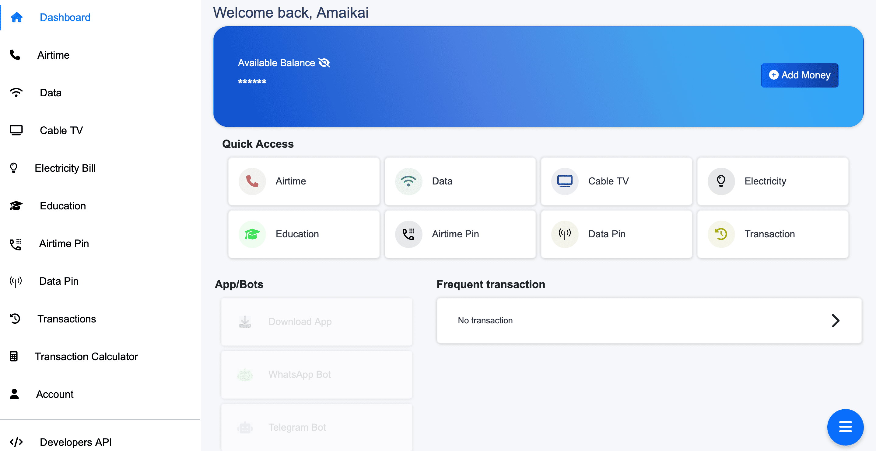 Dashboard screenshot